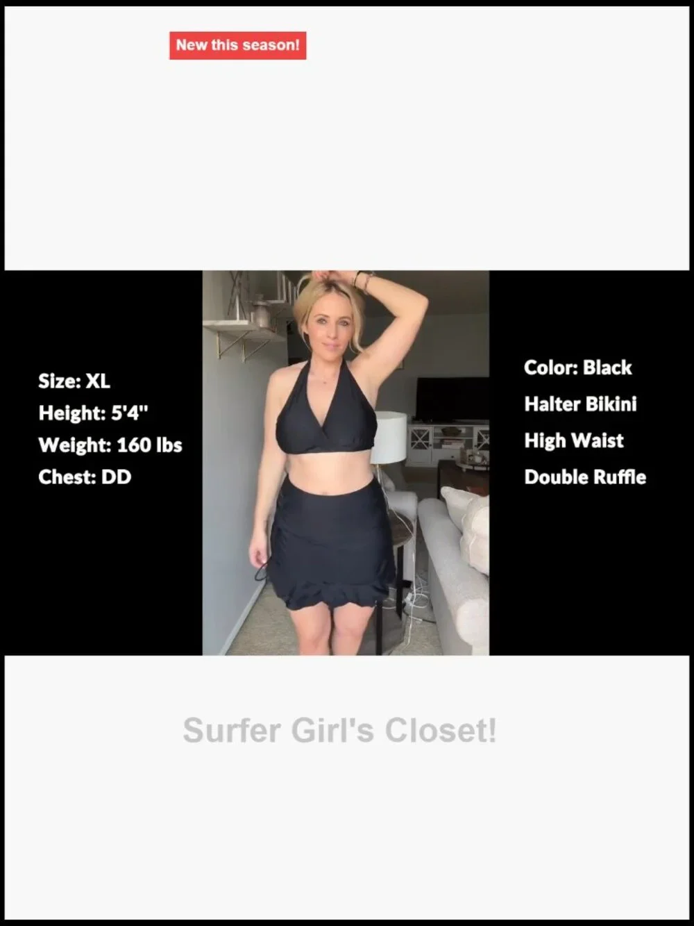 High Waisted Bikini with Skirt Two Piece Swimsuit Tummy Control Halter Bathing